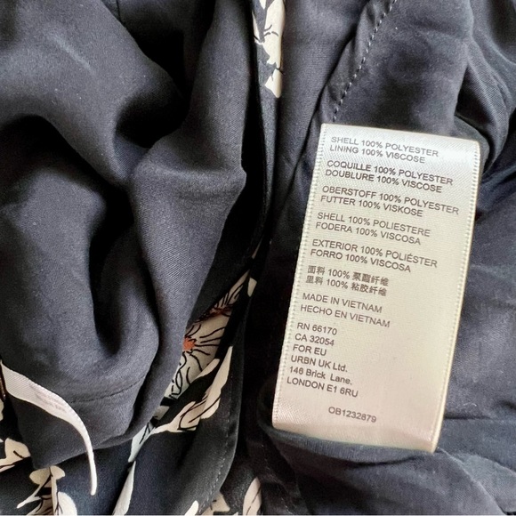 Free People Women Flounce Sleeve High Neck Mini Dress Black Floral Bareback S - Picture 8 of 10